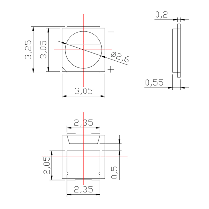 JK-3030红光 0.5W 150MA  缺口为正.jpg